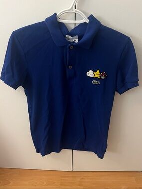 Lacoste x friends with you Royal Blue Short Sleeve Polo with Embroidered Patches